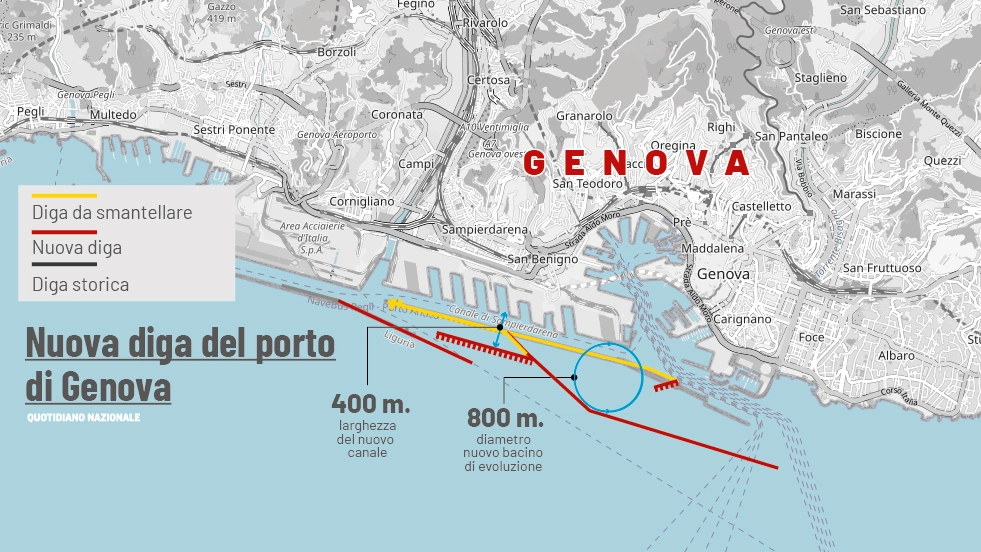 La nuova diga del porto di Genova