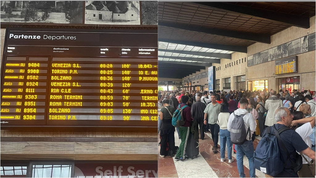 Caos in stazione a Firenze (Foto Ansa)