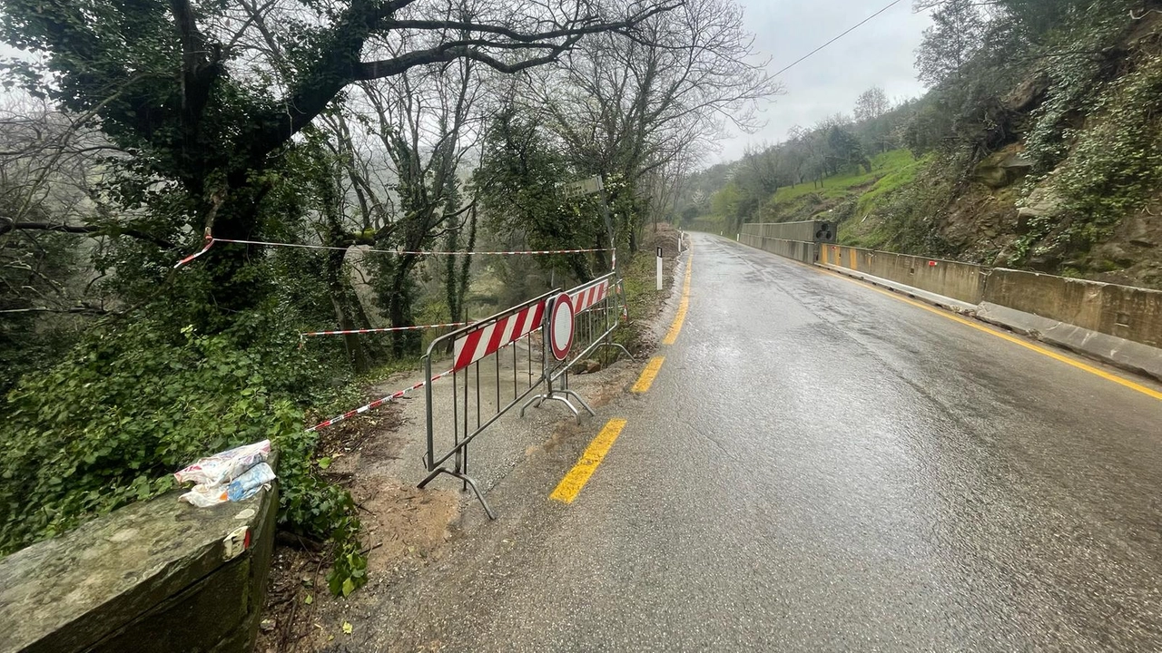 Via Pistoiese, la strada chiusa per la frana (Foto Gasperini/Germogli)