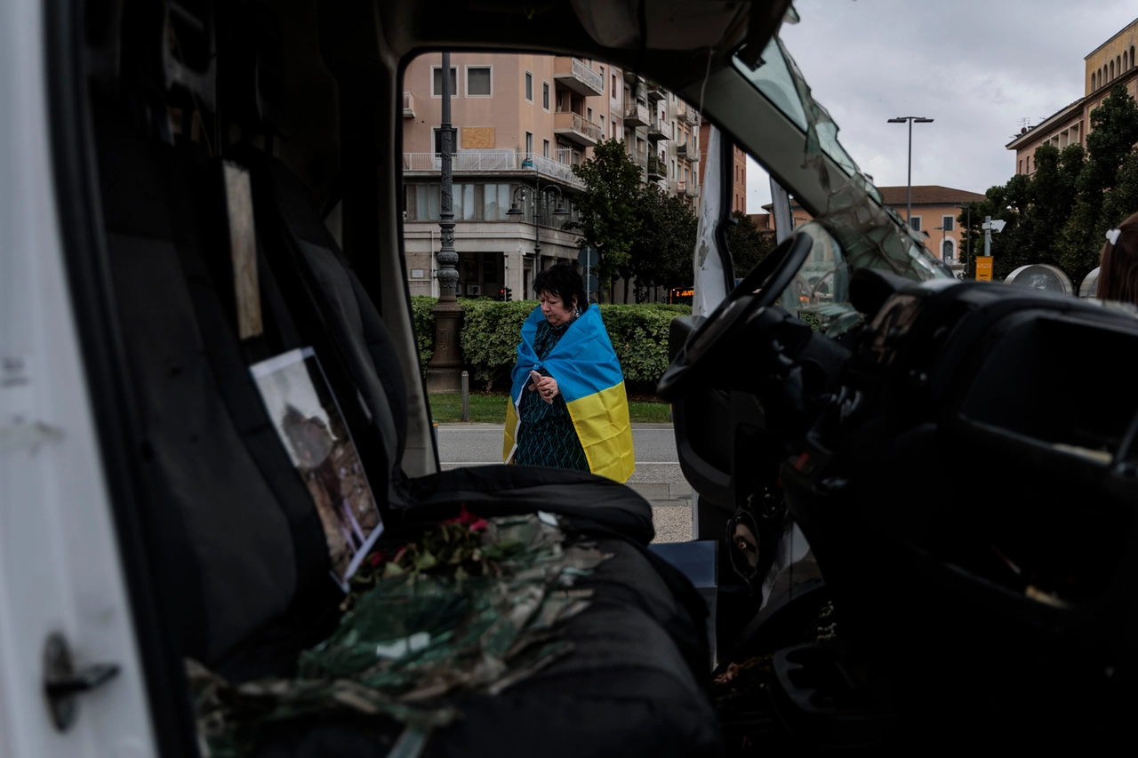 A Pisa l'ambulanza mitragliata nella regione ucraina di Kharkiv   (foto di: Del Punta/Valtriani)