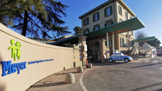 L'ospedale pediatrico Meyer di Firenze. Qui era ricoverata la bambina che è annegata in una piscina di Bucine. Ogni tentativo di salvarla è stato vano