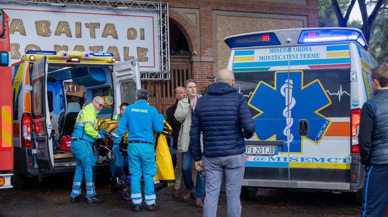 Nel 2023 un pino cadde alla Baita di Babbo Natale allo stabilimento termale La Salute