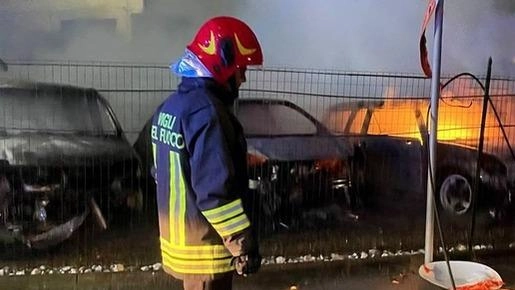 Auto andate a fuoco. Rogo notturno doloso