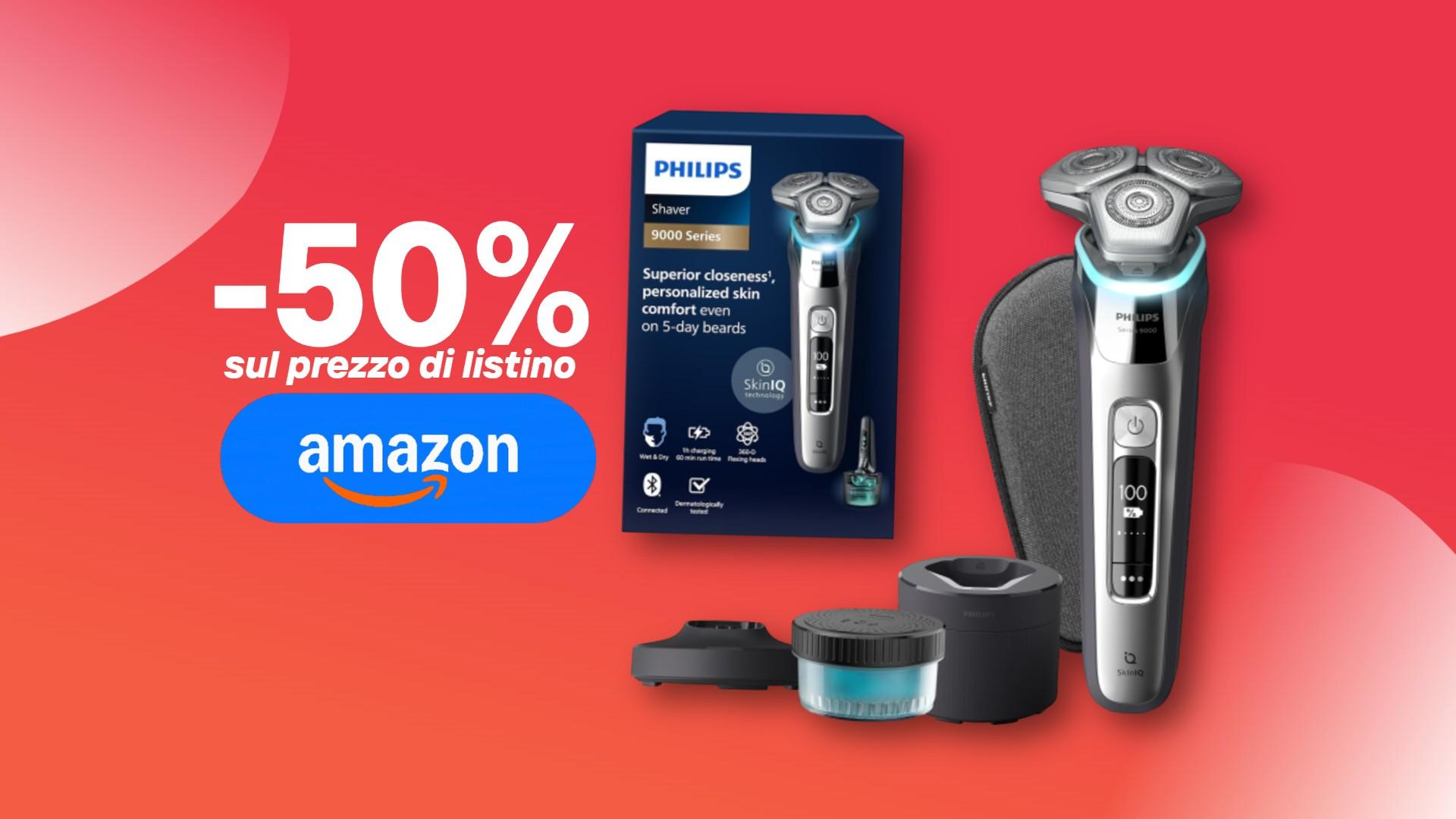 Il rasoio elettrico Philips Shaver S9000 è imperdibile oggi su Amazon:  50% sul prezzo di listino