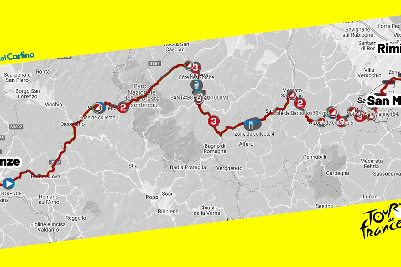 La prima tappa del Tour de France: la partenza da Firenze e l'arrivo a Rimini