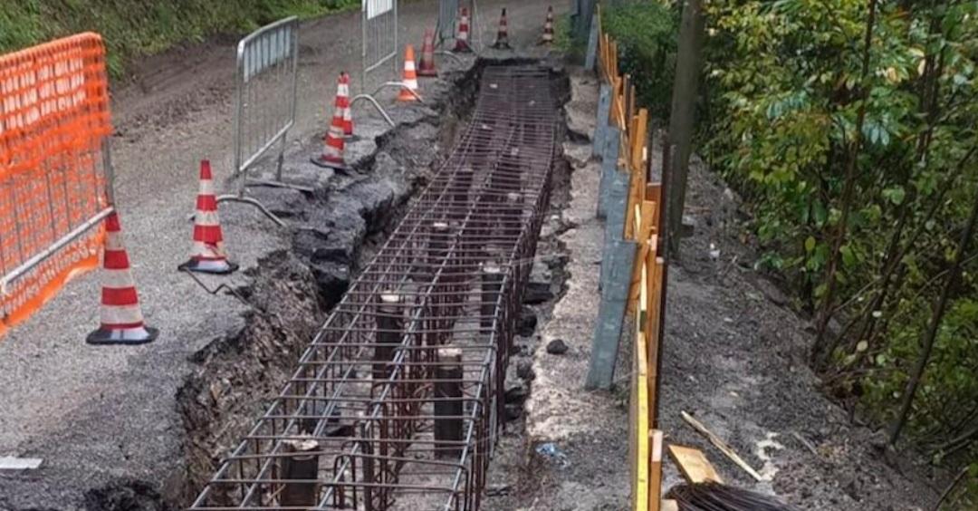 Frana di Montecuccoli, sulle strade di Vernio si lavora nonostante il maltempo