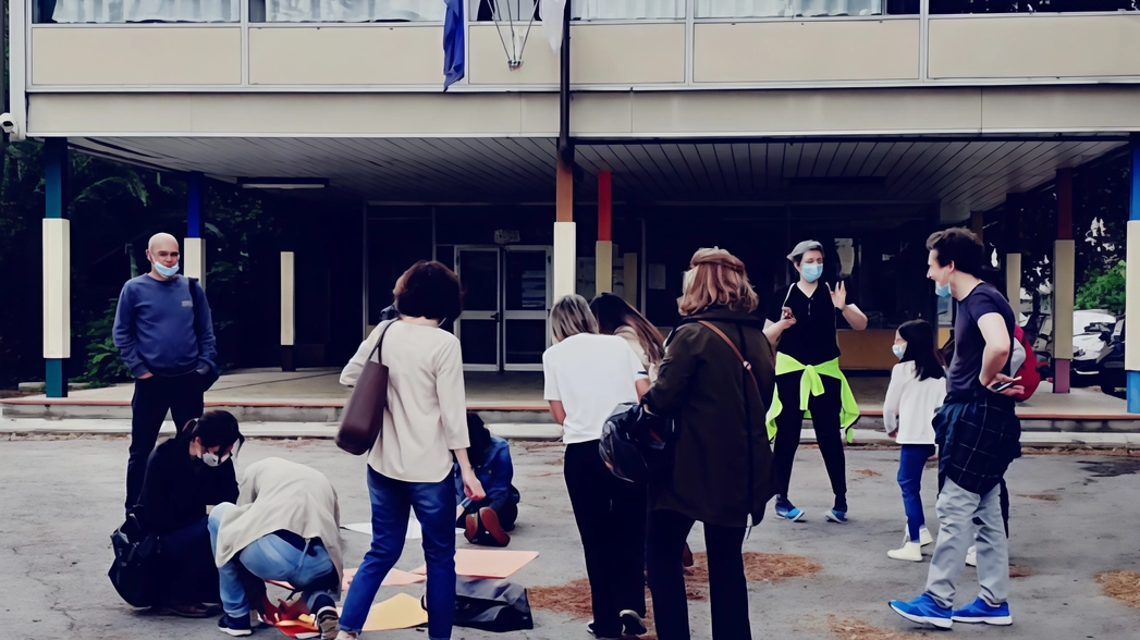 Un’immagine della vecchia scuola Ghiberti, oggi demolita per essere ricostruita