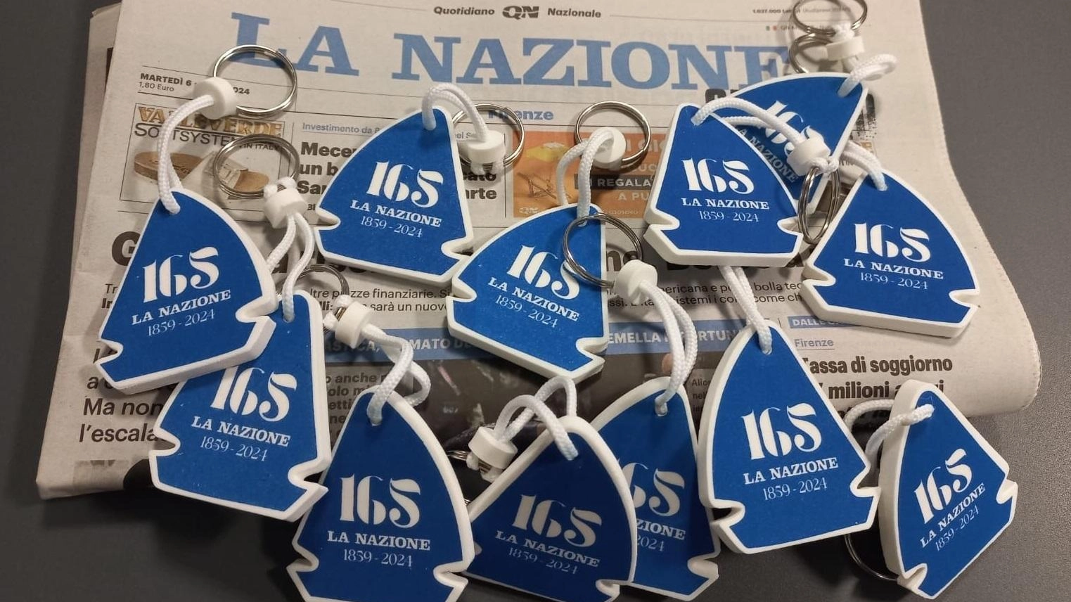 La Nazione fa 165 anni. Portachiavi in regalo