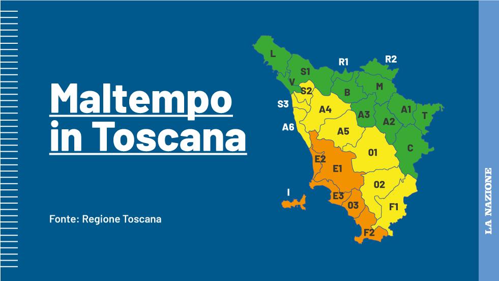 Maltempo, nuova allerta meteo in Toscana: arancione sulla costa sud ovest e sulle isole