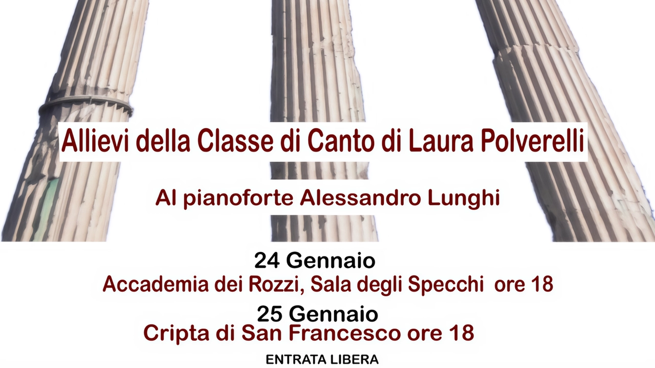 Venerdì nella Sala degli Specchi dell’Accademia dei Rozzi e sabato nella Cripta di San Francesco, il Conservatorio Rinaldo Franci presenta...