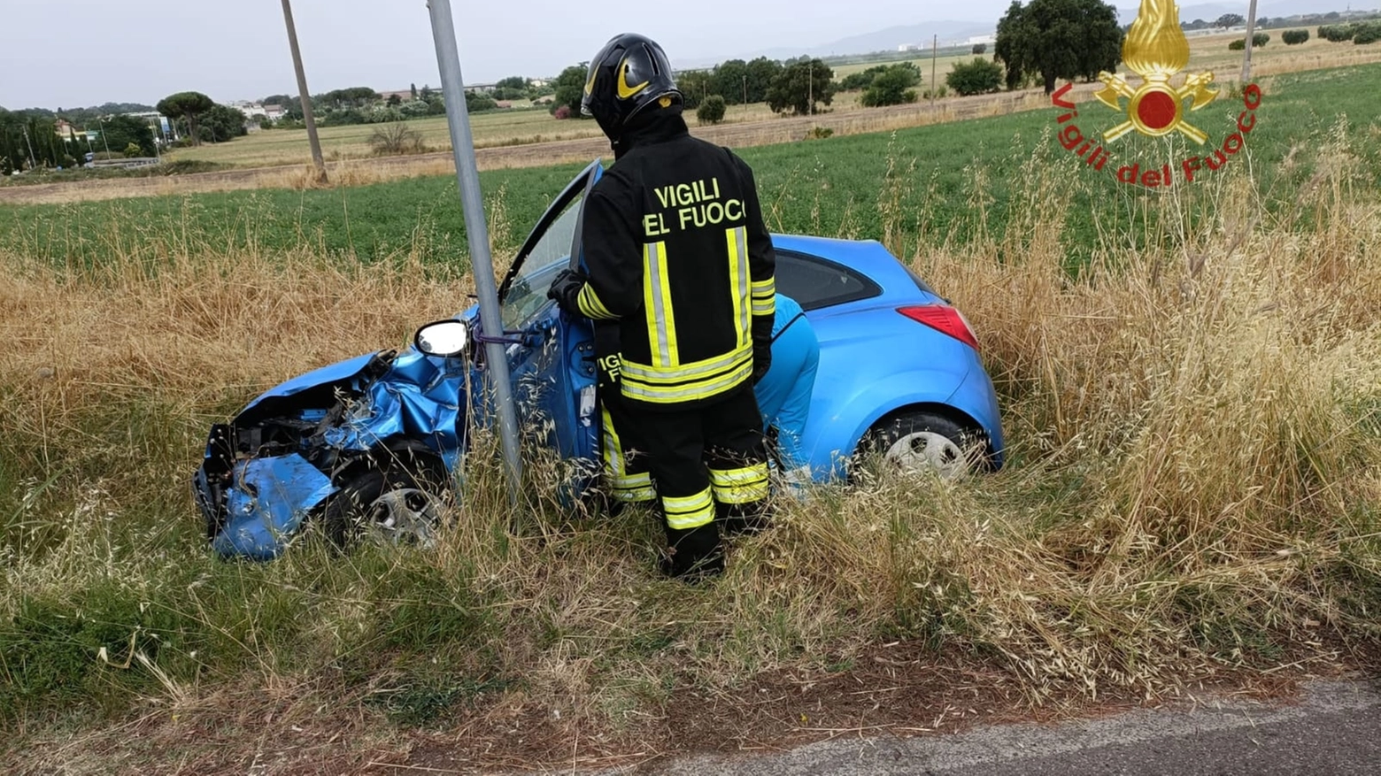 Sul posto i vigili del fuoco 