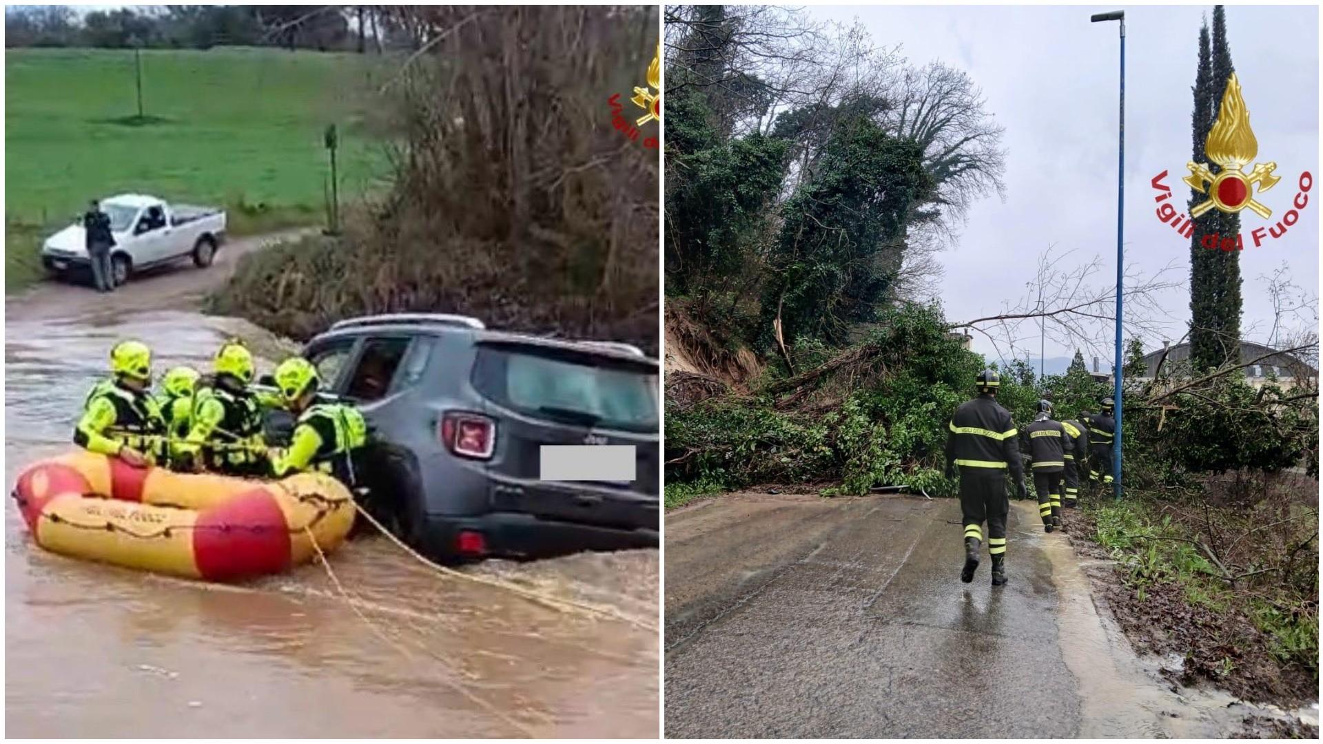 Maltempo, fiumi sotto osservazione: Ombrone sopra 7 metri a Buonconvento, numerose frane