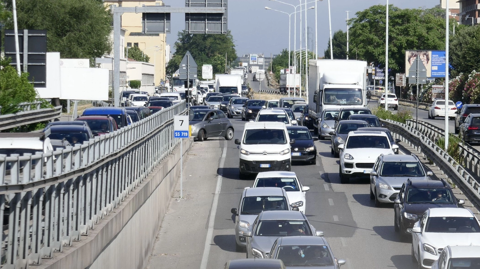 Traffico sulla Declassata, uno dei nodi critici della viabilità di Prato (Attalmi)