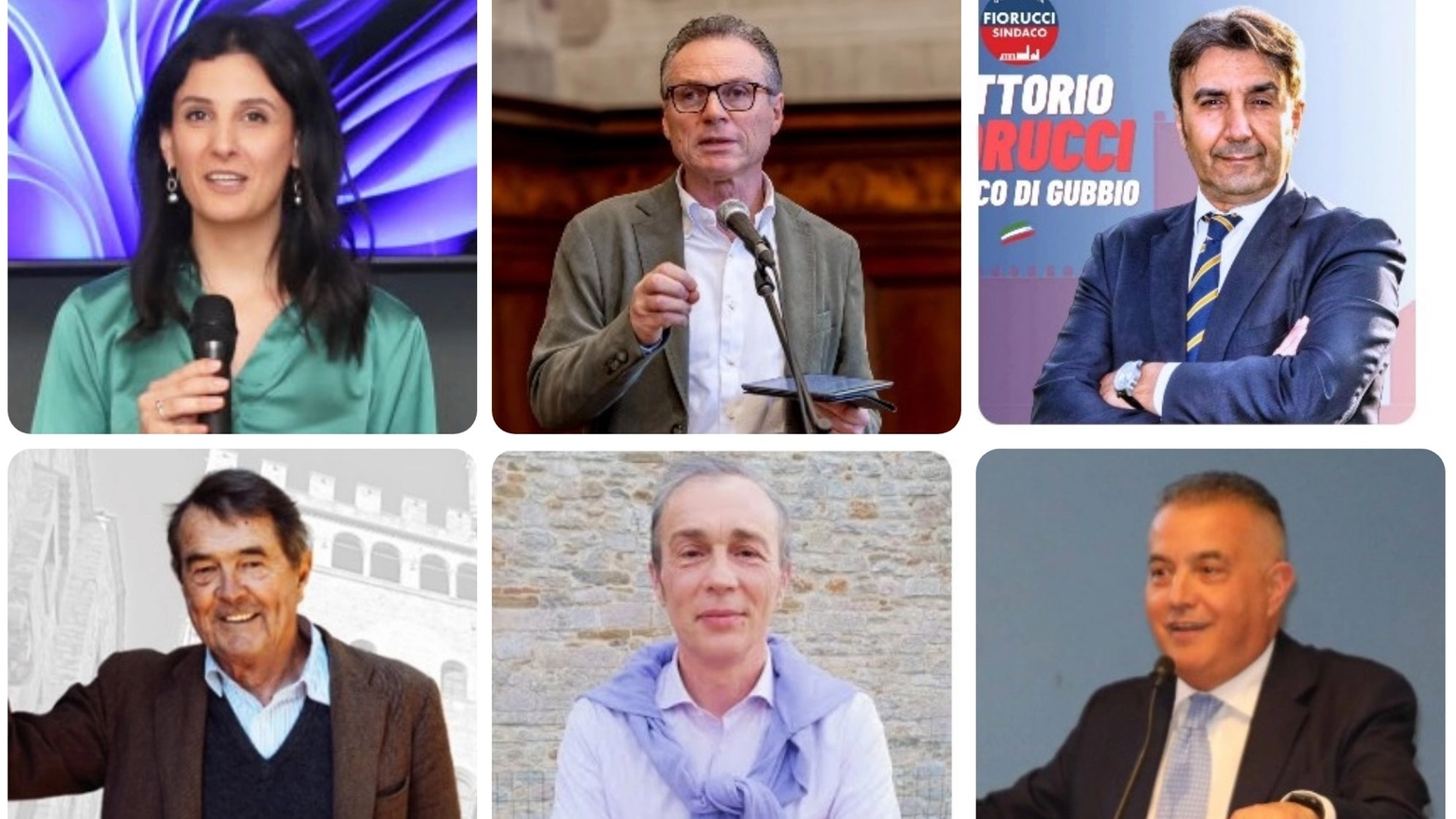I sei candidati a sindaco a Gubbio