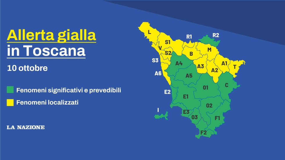 Scatta un'allerta gialla in Toscana per temporali e mareggiate