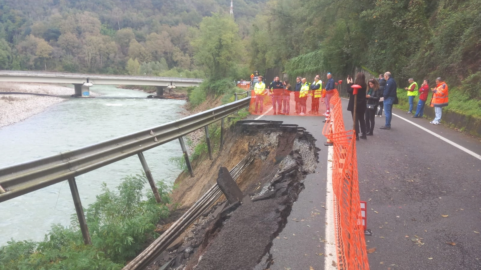 La frana sull'Aurelia a Borghetto Vara (Foto Frascatore)