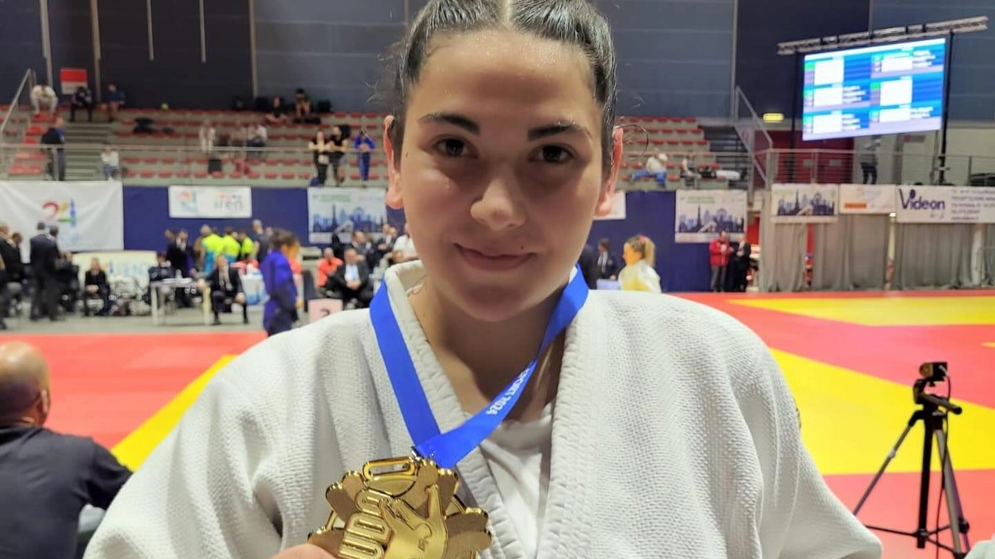 Un primo piano della judoka Sofia Kubler