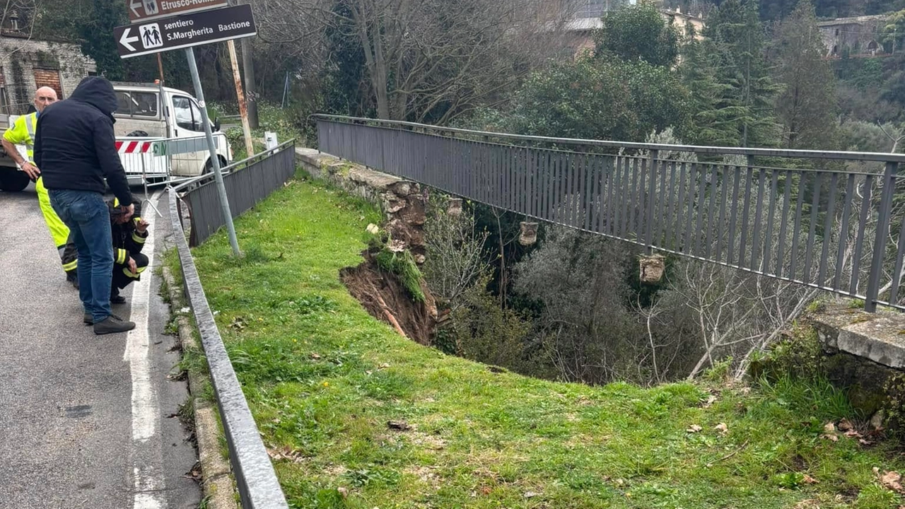 Narni, una foto della frana (dalla pagina FB del sindaco Lucarelli)