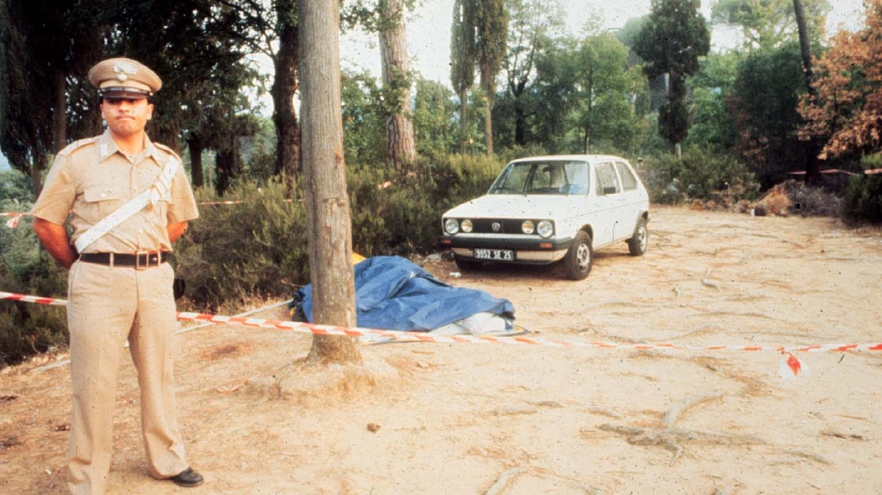 La scena del delitto degli Scopeti in una foto d'epoca