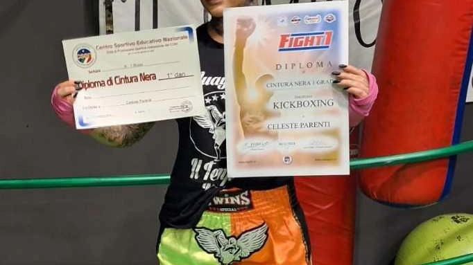 La cintura nera di kick boxing Celeste Parenti sul ring