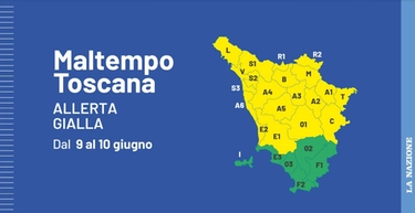 Maltempo, allerta gialla per forti temporali sulla Toscana centro settentrionale