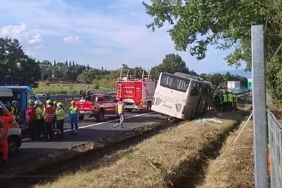 L'incidente ad Arezzo (Foto Falsetti)