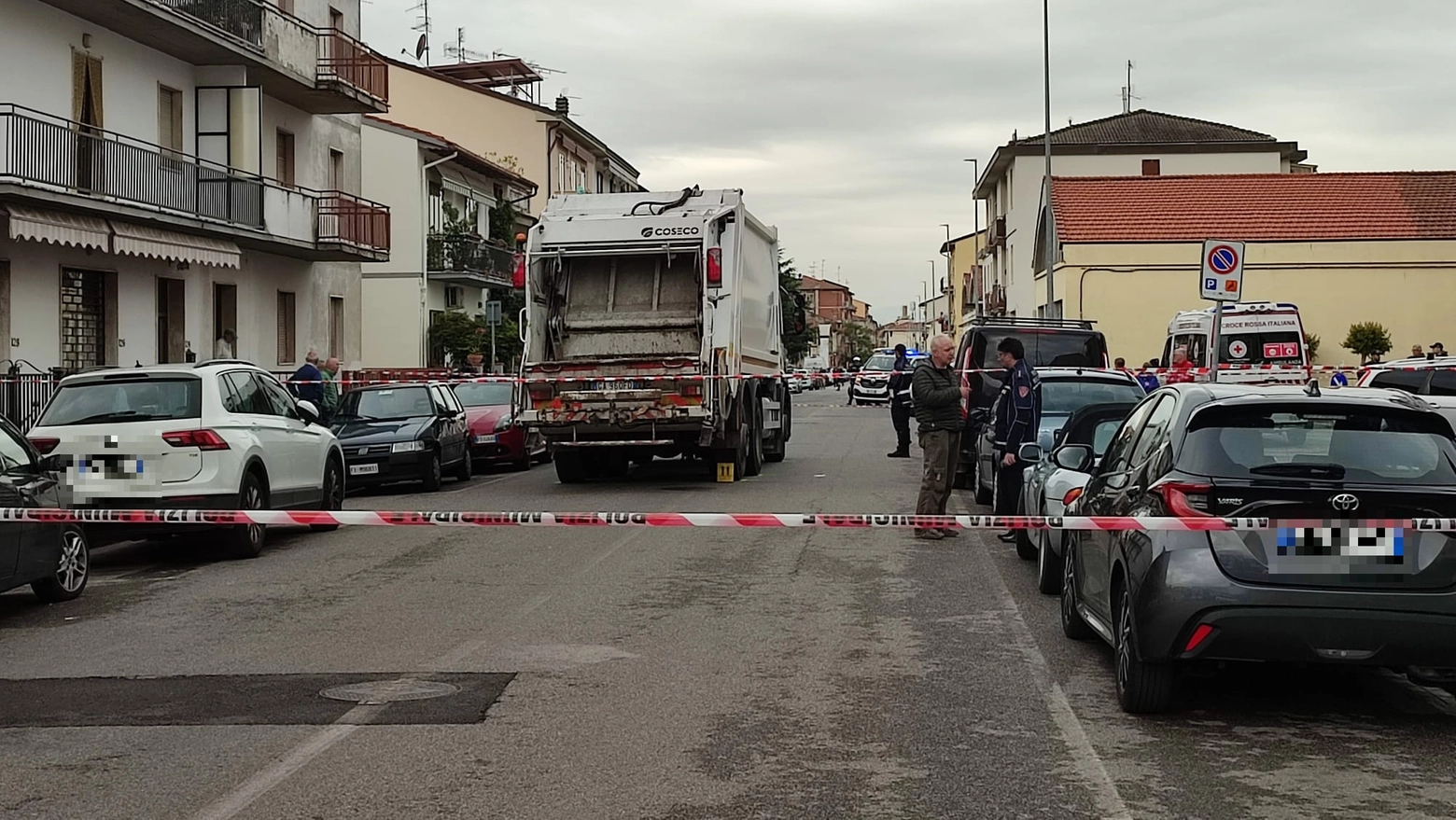 Il camion coinvolto nell'incidente (Foto Attalmi)