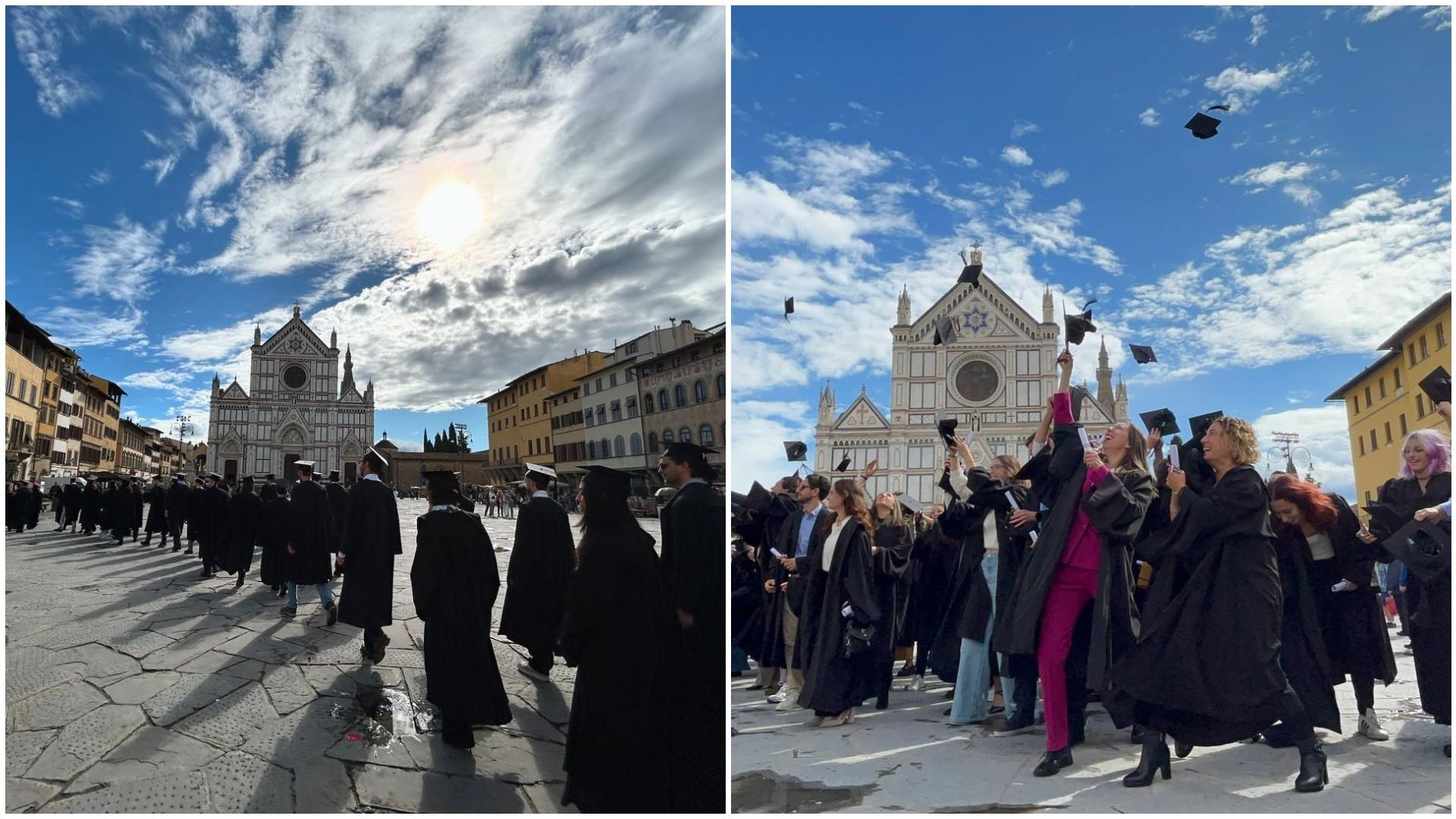 Università di Firenze, 151 nuovi dottori di ricerca: il lancio del tocco in piazza Santa Croce