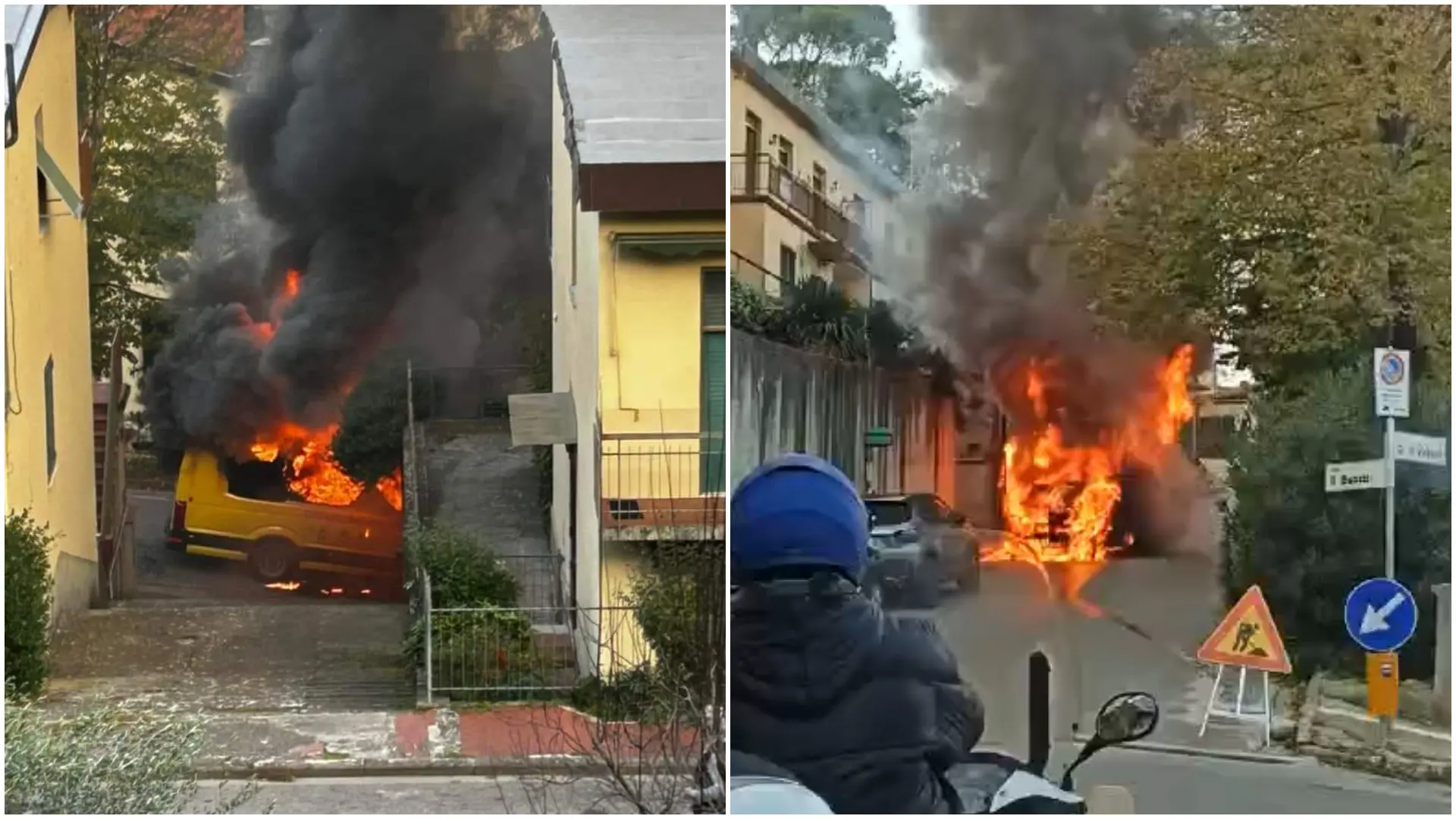 Scuolabus prende fuoco, paura a Grassina: l’autista mette in salvo i bambini