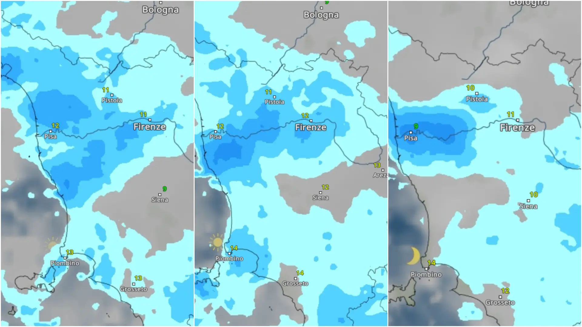 Meteo Toscana, dopo il sole tornano nubi e pioggia. La tendenza per la prossima settimana