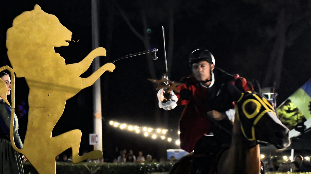 Cavalieri in gara per il Palio delle Contrade Giostra della Stella di Bagno a Ripoli