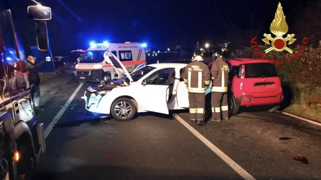 La scena dell'incidente accaduto sulla via Nuova per Pisa