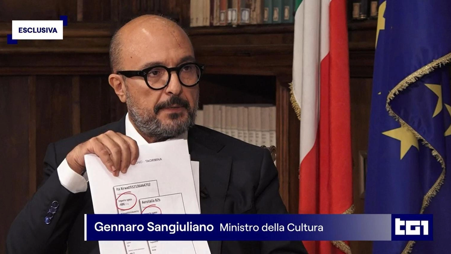 Sangiuliano, 3,2 milioni di spettatori per l'intervista a Tg1