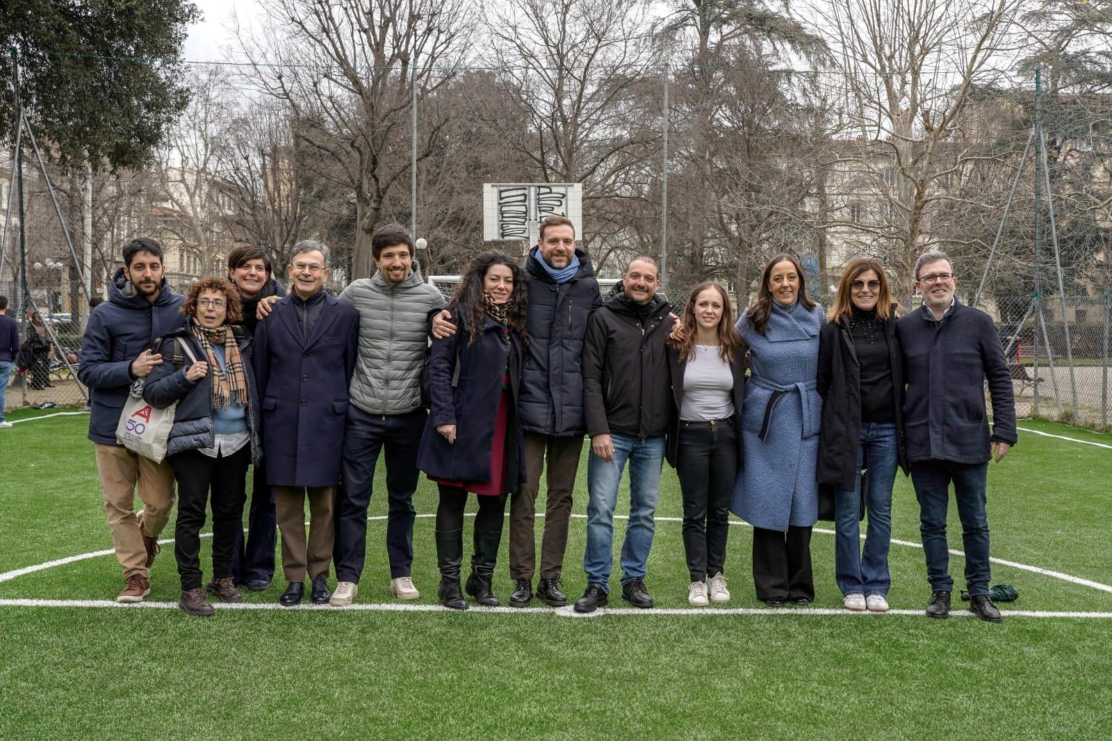 Inaugurati i nuovi campi di calcetto e di basket al giardino di piazza D'Azeglio