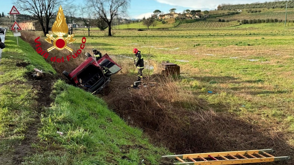 L'incidente stradale in via Provinciale di Mercatale, nel comune di Vinci