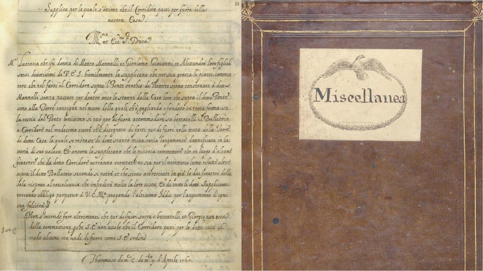 Firenze, l'antico registro del fondo Mannelli Galilei Riccardi torna all'Archivio di Stato