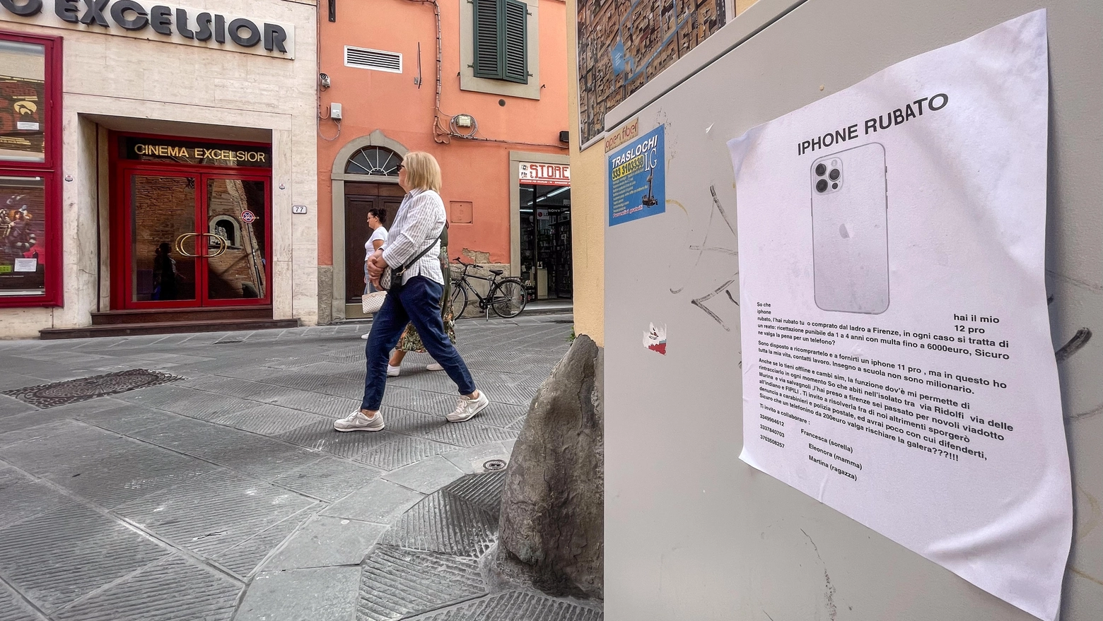 Galileo Pini da Firenze a Empoli per recuperare il suo smartphone. Dopo aver geolocalizzato il dispositivo tappezza le strade del centro: “La mia è una richiesta d’aiuto”