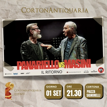Cortona, «Panariello Vs Masini - il ritorno», l’insolito duo sul palco di piazza Signorelli